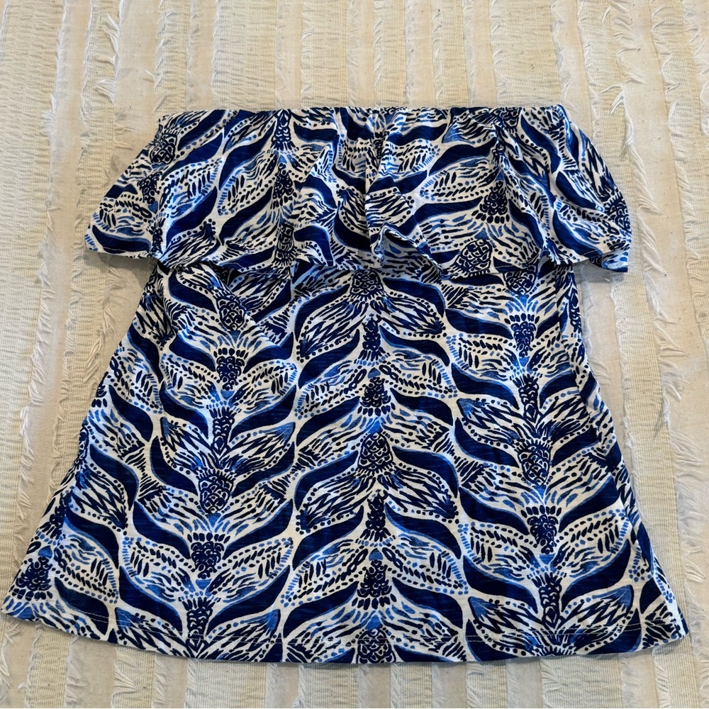 Lilly Pulitzer Strapless Blouse Top